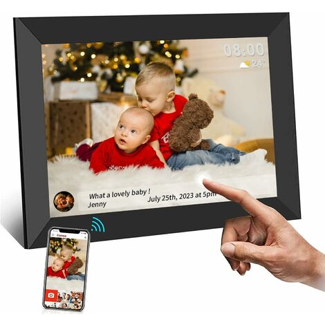 Bleosan – Cadre photo numérique WiFi 10.1 pouces – Écran tactile IPS 1280x800 – 1Go RAM, 32Go stockage – Partage via Frameo App