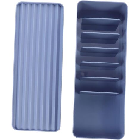 (Bleu) 1 boîte de rangement en plastique pour câbles de données d'écouteurs, boîte de rangement pour fournitures de bureau avec couvercle, boîte de gestion des câbles anti-poussière