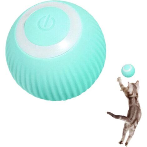 Bleu - 1 Pièce - Balle Interactive pour Chat - Interactive Auto - 360° USB - Stimule l'Instinct de Chasse