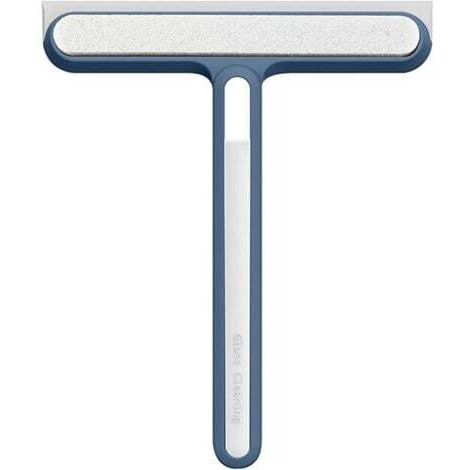 (Bleu) 2-en-1 pour Raclette Douche, Raclette Vitre, Raclette de Douche, Nettoyeur vitres Ménager Essuie-Glace Brosse à Verre Raclette Outil Salle Bain, Miroir, Nettoyage Vitres, Carrelage