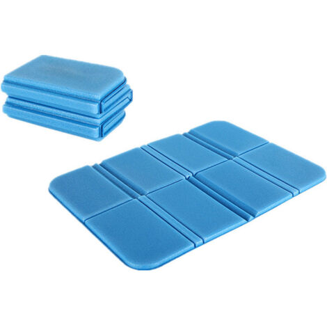 Bleu 385&275&8 mm Coussin de siège extérieur pliable en 8 parties, imperméable, tapis de randonnée, coussin pour gazon extérieur