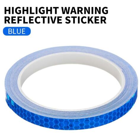 bleu Autocollants réfléchissants pour vélos, vélos électriques, casques, voitures phosphorescentes, jantes de vélo, roues décoratives et accessoires de sécurité réfléchissants.
