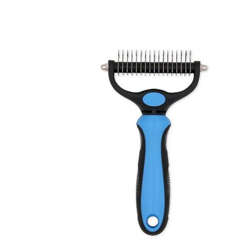 bleu Brosse Chien Et Chat Professionnel Brosse Chien Poil Long Toilettage Du Chien Rteau Dents  Double Face Limine Les Nuds, Les Tapis Et Les Chev