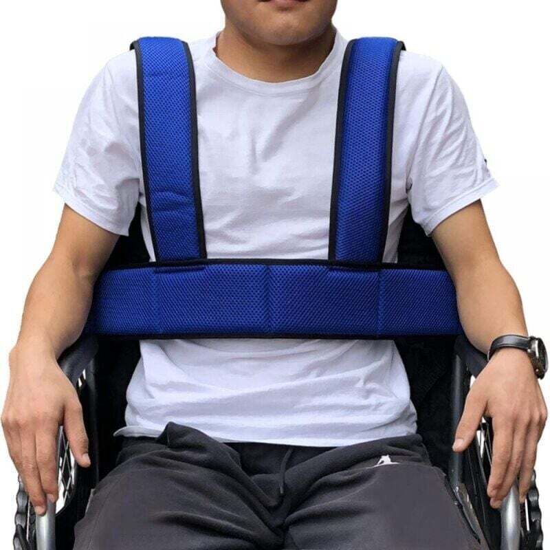 bleu Ceinture de s&eacute;curit&eacute; r&eacute;glable pour fauteuil roulant ceinture de