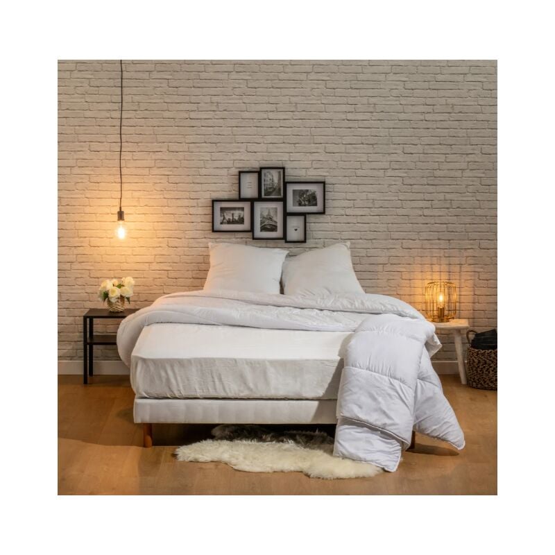 Couette segmentable pour lavage facile - 220x240cm - Blanc