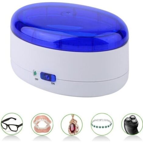(bleu et blanc)Nettoyeur à ultrason - Non spécifié - Machine de nettoyage - 20 watts - 600 ml - Bleu et blanc