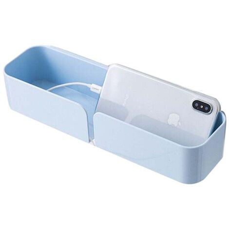 bleu Étagère de Chevet Murale Auto-adhésive Organisateur boîte de Rangement pour Casque télécommandes Lunettes téléphones Portables Bureau à Domicile Organisateur de boîte de Rangement Murale