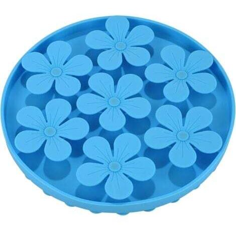 bleu Gamelle Anti Glouton Chien,Slow Feeder pour Animaux Chat/Chien en Silicone Caoutchouc Doux Mignon en Forme de Fleur