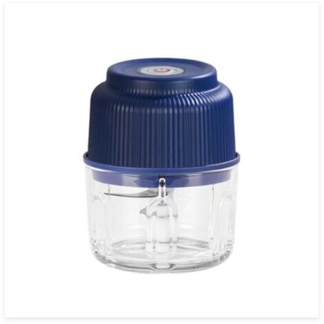 (bleu) - hachoir électrique sans fil 250ML, mini robot de cuisine puissant, rechargeable USB, lame en acier inoxydable, pour hacher la viande, poisson, oignons, ail, légumes, chocolat, biscuits