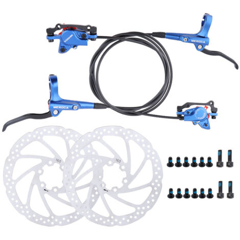 (Bleu) Kit de freins à disque hydrauliques pour VTT, freins à disque pour vélo