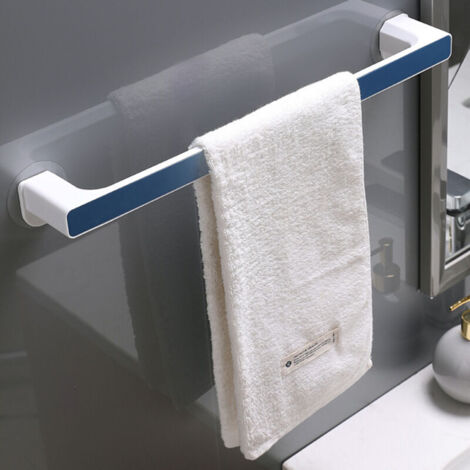(Bleu L) Porte-serviettes de salle de bain sans perforation, taille du produit 46,3 x 6,5 x 2,8 cm