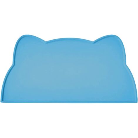 bleu Lac-tapis Gamelle Chat Et Chien, Tapis Silicone Bol Antidrapant Tapis De Nourriture Pour Animaux Impermable