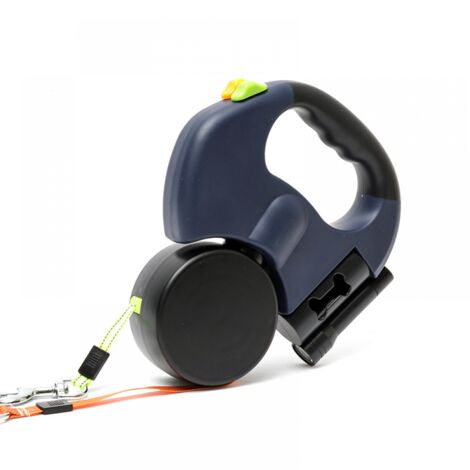 （bleu) Laisse double rétractable pour chien avec deux cordes de 3 m, double laisse anti-emmêlement à 360° pour promener deux chiens jusqu'à 22,7 kg