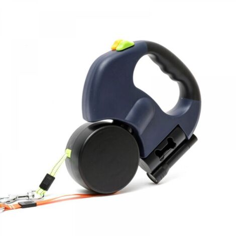 （bleu) Laisse double rétractable pour chien avec deux cordes de 3 m, double laisse anti-emmêlement à 360° pour promener deux chiens jusqu'à 22,7 kg