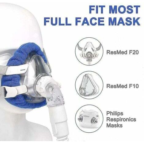 Bleu Lot de 4 doublures de masque Cpap souples Masque intégral Cpap couvre les accessoires respiratoires
