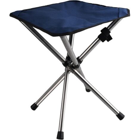 (bleu - L)tabouret Pliant Camping Sige De Pche Trpied Pliable Petit Tabouret Tlescopique Portable Lger Pour Randonne Voyage Plage Bbq