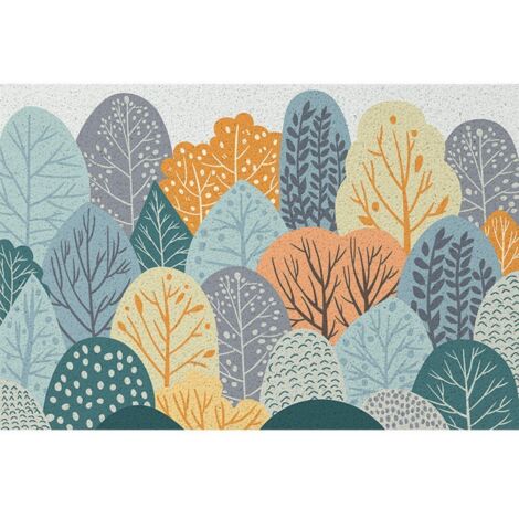 Bleu Midsummer - Boucle en soie horizontale 4060cm Tapis de sol bouclé de style rustique, résistant à la saleté et à l'usure, découpable à volonté, antidérapant, grattant la boue, tapis d'entrée/de s