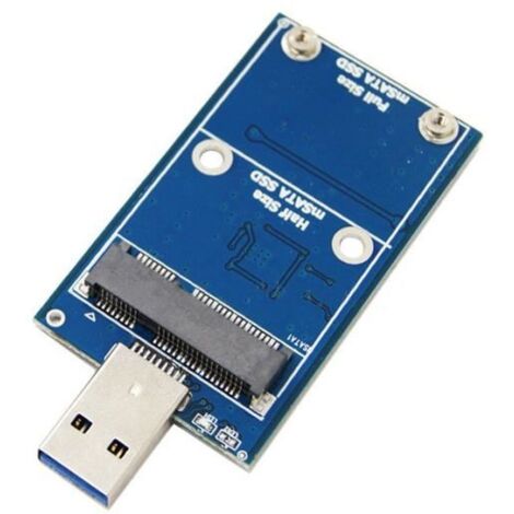 Bleu - Mini boîtier de disque dur SSD, adaptateur USB mSATA vers USB 3.0, disque à semi conducteurs externe,