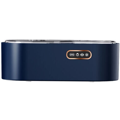 (Bleu) Nettoyeur de lunettes à ultrasons, appareil à ultrasons 450 ml, 4 réglages de temps 45 KHz, nettoyeur à ultrasons professionnel pour bijoux, lunettes, montres, argenterie, bagues, collie