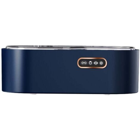 (Bleu) Nettoyeur de lunettes à ultrasons, appareil à ultrasons 450 ml, 4 réglages de temps 45 KHz, nettoyeur à ultrasons professionnel pour bijoux, lunettes, montres, argenterie, bagues, colliers