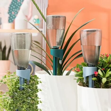 (Bleu) Nouveau dispositif d'arrosage automatique pour fleurs de jardin, à débit réglable, pour pots de fleurs et plantes succulentes.