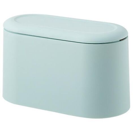 bleu , Petite Poubelle De Table Avec Couvercle  Bouton-poussoir Poubelle De Bureau Blanche Mini Poubelle De Table Plastique Poubelle De Table Cuis
