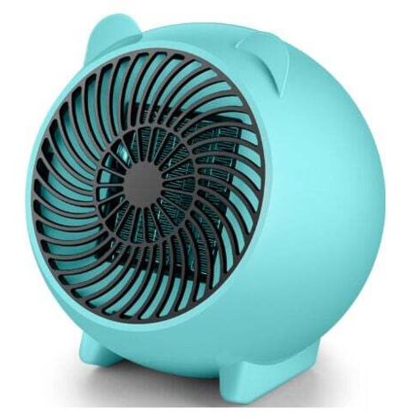 bleu Radiateur soufflant, Chauffage D'appoint 500 W, Chauffage maison et bureau à faible consommation d'énergie, Chauffage bureau 5 secondes, Petit chauffage électrique
