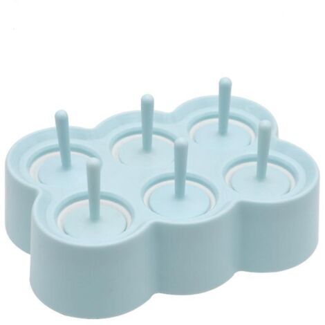 bleu-rectangulaire 6 Moules  Glace En Silicone Enfants Diy Mini Moules  Popsicle Modles De Popsicle Maison Btonnets Boules De Glace Grilles  Glace