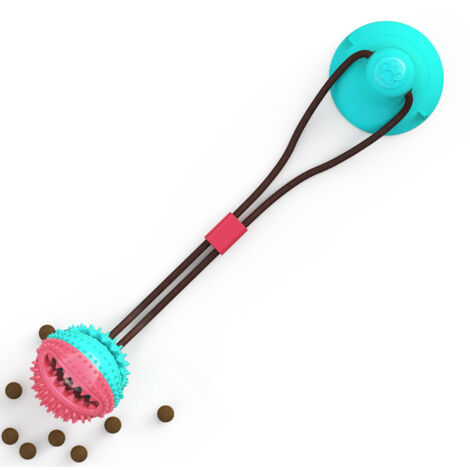 Bleu Rouge Jouet pour Chien avec Ventouse, Jouets à Mâcher pour