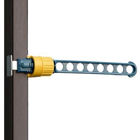 Bleu Séchoir À Linge, Support De Séchage pour Cadre De Fenêtre, 8 Trous, Cintre Encliquetable, Bâtons Réglables pour Chambre À Laver, Intérieur Extérieur