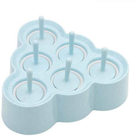 bleu-triangles 6 Moules  Glace En Silicone Enfants Diy Mini Moules  Popsicle Modles De Popsicle Maison Btonnets Boules De Glace Grilles  Glace