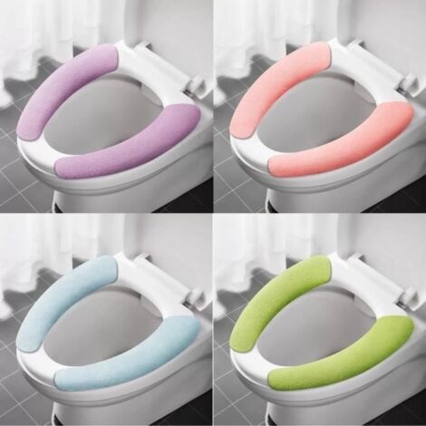 (Bleu, Vert, Rose, Violet, Gris)Coussins de siège de toilette - Non spécifié - 5 paires - Lavables - Confortables - Multicolores