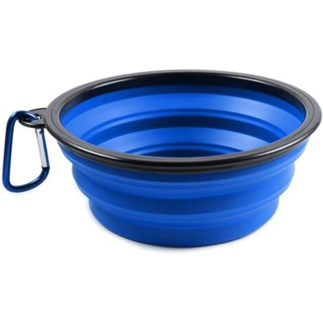 Bleu   XL   1000 ML Gamelle de Voyage Pliable en Silicone pour Chien et Chat avec Mousqueton