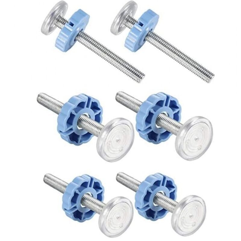 (Bleu,80mm) Lot de 6 barrières pour bébé à Fixation par Pression avec Tige filetée M10 - Accessoires pour barrière de sécurité pour bébé