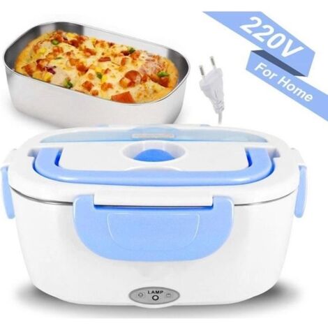 (Bleu)Boîte Chauffante Lunch Box Électrique - ZGEER - Modèle 220V - Acier Inoxydable - 1,2L - Portable