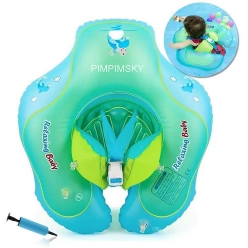 (Bleu)Bouée bébé avec maintien entre jambe pour apprentissage de la natation - Taille L (6 à 15 kg)