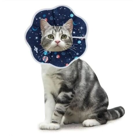 (Bleu)Collerettes pour Chat Anti-Morsure Protection Ajustable Collier ,Cône De Cou Réglable De Protection Collier ,Bleu (S)