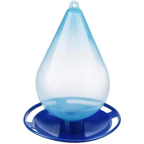 (Bleu)Distributeur d'eau pour oiseaux, abreuvoir suspendu pour oiseaux sauvages, avec crochet,pour une utilisation en extérieur