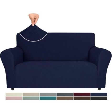 (Bleu)Housse Canapé 2 Places avec Accoudoirs, Housse de Canape Extensible, Protection Canape Chien, Hiver Sofa Cover, Bleu