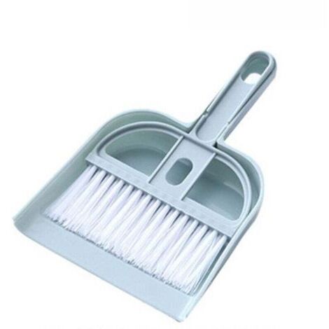 (Bleu)Petit balai et pelle à poussière pour la maison Mini pelles à poussière avec ensemble de brosse