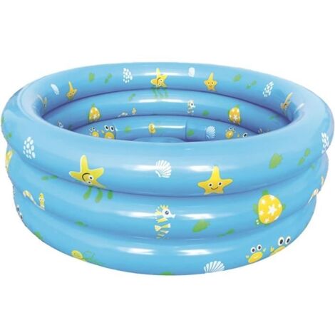 (Bleu)Piscine gonflable pour enfants 90 x 30 cm avec fond à bulles gonflable pour tout-petits, jardin, jardin, jardin, été, outil d'eau