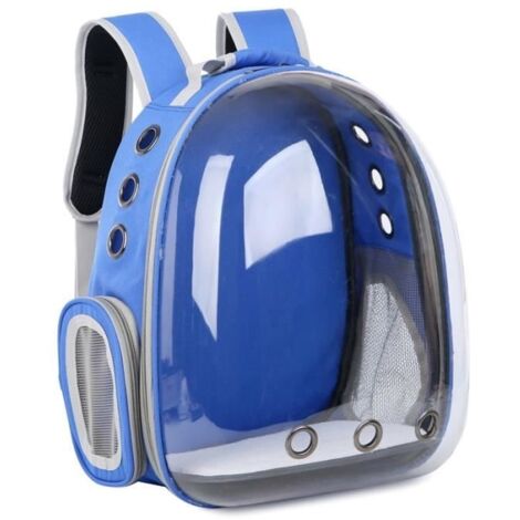 (Bleu)Sac à dos de voyage - Ecent - Transparent - Visibilité 180° - Pour chat et chien - 6,5 kg max