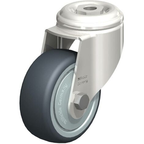 Blickle 574251 Ruota in acciaio inox girevole con attacco su foro passante Ø 80 mm cuscinetti a sfera
