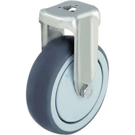 Blickle 574426 Edelstahl-Apparate-Bockrolle mit Rückenloch Ø 100 mm Gleitlager