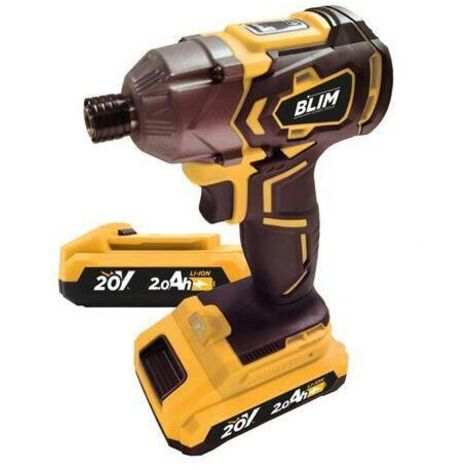 Blim Atornillador de Impacto a Bateria 20V 2Ah - Incluye 2 Baterias - 190Nm Par Maximo - 2 Velocidades 0-1000/0-2800rpm - Color
