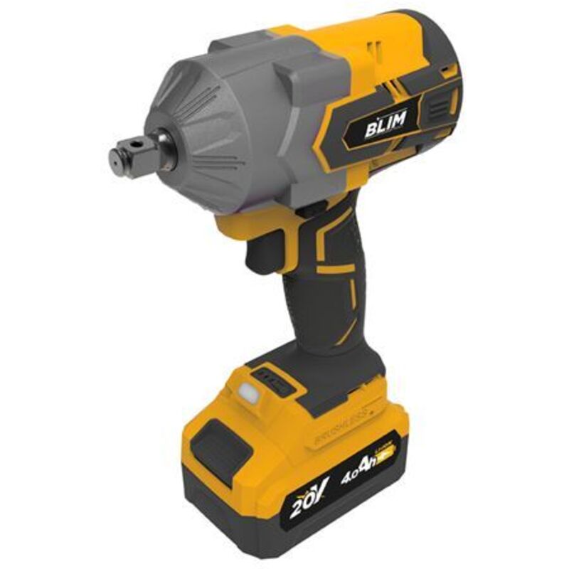Clé à chocs s/carbones 850nm - 20v - batterie 4ah - couleur jaune - Blim