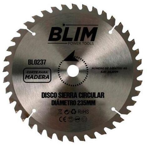 Blim Disco Corte de Madera para Sierra 235mm
Los dientes del disco tiene un recubrimiento en carburo de Tungsteno ofreciendo una gran resistencia térm
