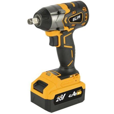 Blim llave impacto 20v 4ah - dado de fijacion 1/2" - par maximo 420nm - velocidad: 0-1600, 0-1900, 0-2300rpm - agarre ergonomico - incluye bateria y maletin de transporte