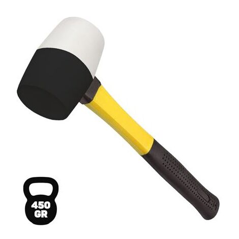 Blim maillet pour travaux délicats - poids 450 g - tête ofrubber - manche offibre - couleur blancet noir