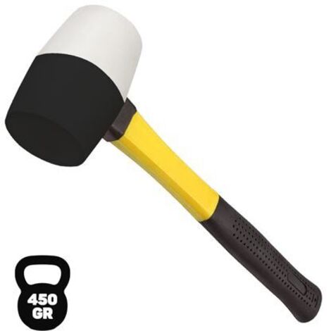 Blim Mazo para Trabajos Delicados - Peso 450 G - Cabeza de Caucho - Mango de Fibra - Color Blanco y Negro marca